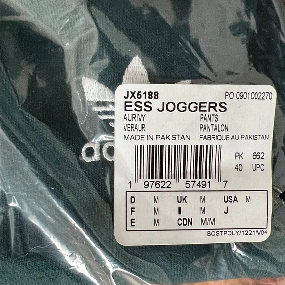 ๐โโ๏ธ๐โโ๏ธ NWT Adidas Essentials Fleece Loose Joggers in Aurora Ivy โ Size Medium - Picture 10 of 11